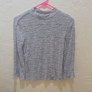 FP Movement by Free People Soft Heathet Gray Lace Detail Top